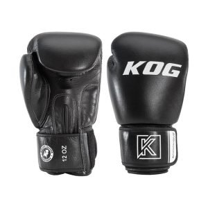 Bokshandschoenen echt leer van Knockoutgear Zwart