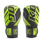 Voorkant bokshandschoenen van Knockoutgear Zwart-Groen
