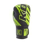Voorkant bokshandschoen rechts van Knockoutgear Zwart-Groen