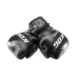 Liggende bokshandschoenen echt leer van Knockoutgear Zwart dragon