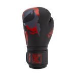 Voorkant bokshandschoen links van Knockoutgear Zwart-Rood