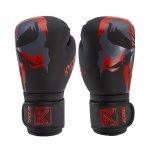 Voorkant bokshandschoenen van Knockoutgear Zwart-Rood