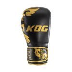 Voorkant bokshandschoen rechts van Knockoutgear Zwart-Goud
