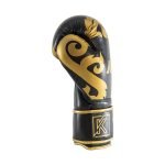 Zijkant bokshandschoen van Knockoutgear Zwart-Goud