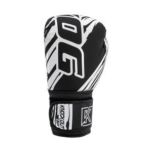Voorkant bokshandschoen links van Knockoutgear Zwart-Wit