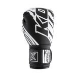 Voorkant bokshandschoen rechts van Knockoutgear Zwart-Wit