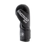 Zijkant bokshandschoen van Knockoutgear Zwart-Wit-Grijs