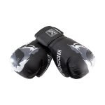 Voorkant liggend bokshandschoen van Knockoutgear Zwart-Wit-Grijs