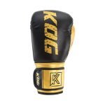Voorkant links bokshandschoen van Knockoutgear Goud-Zwart