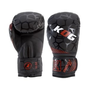 Bokshandschoenen van Knockoutgear Zwart-Rood-Wit