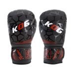 Voorkant bokshandschoenen van Knockoutgear Zwart-Rood-Wit