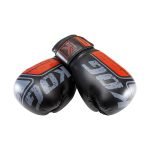 Liggende bokshandschoenen van Knockoutgear Zwart-Rood-Grijs