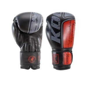 Bokshandschoenen van Knockoutgear Zwart-Rood-Grijs