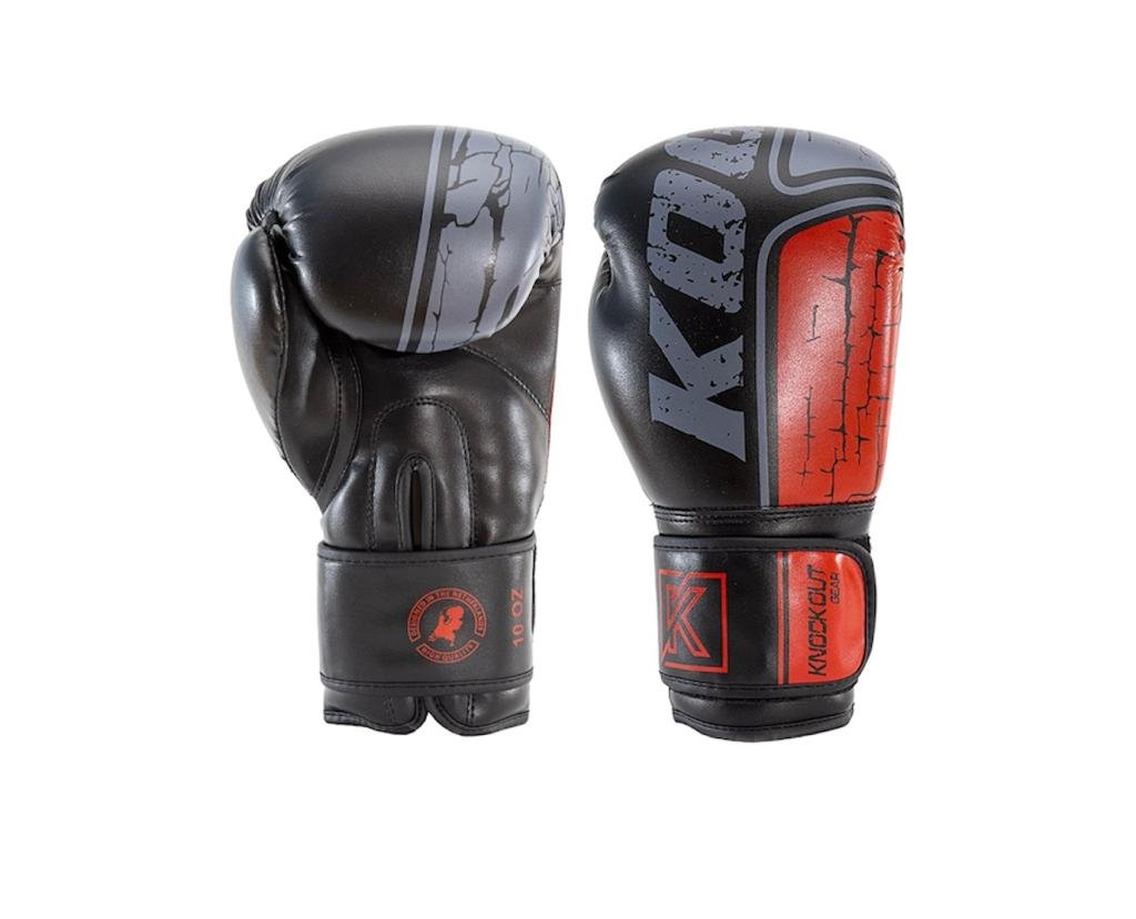 KnockoutGear Bokshandschoenen Zwart-Rood-Grijs Bokshandschoenen van Knockoutgear Zwart-Rood-Grijs
