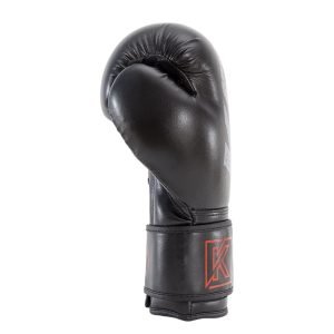 Zijkant bokshandschoenen van Knockoutgear Zwart-Rood-Grijs